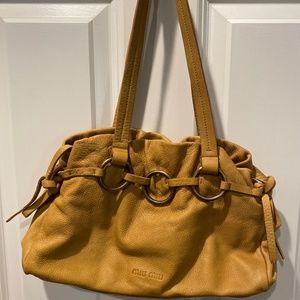 Miu Miu Shoulder Bag Mustard with Gold Hardware
